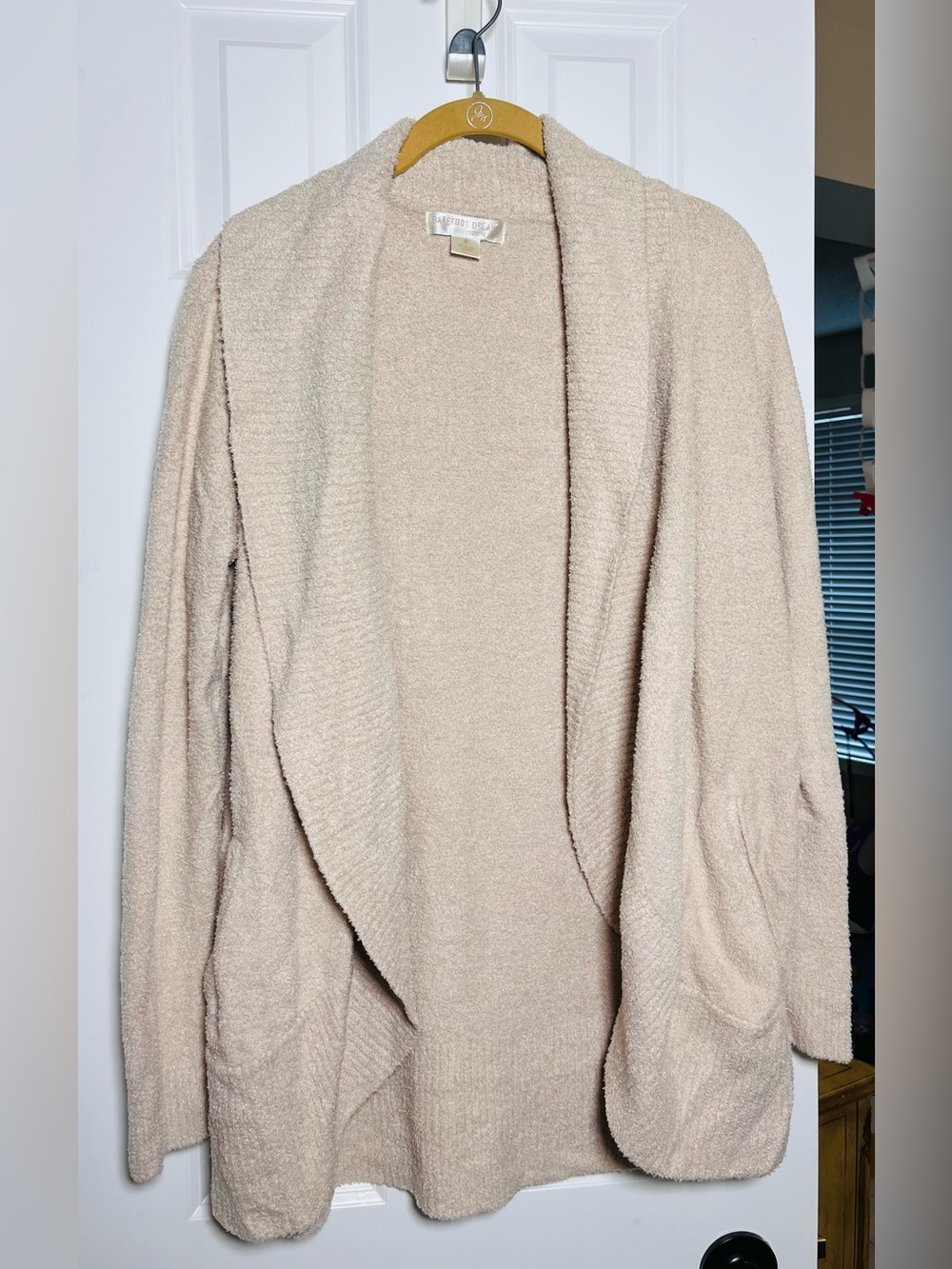 Barefoot Dreams CozyChic Lite Cardigan Tan Medium Neutral Duster Lounge